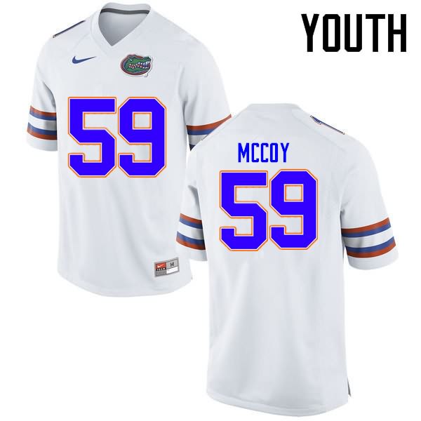 Youth NCAA Florida Gators T.J. McCoy #59 Stitched Authentic Nike White College Football Jersey CIC4865VZ